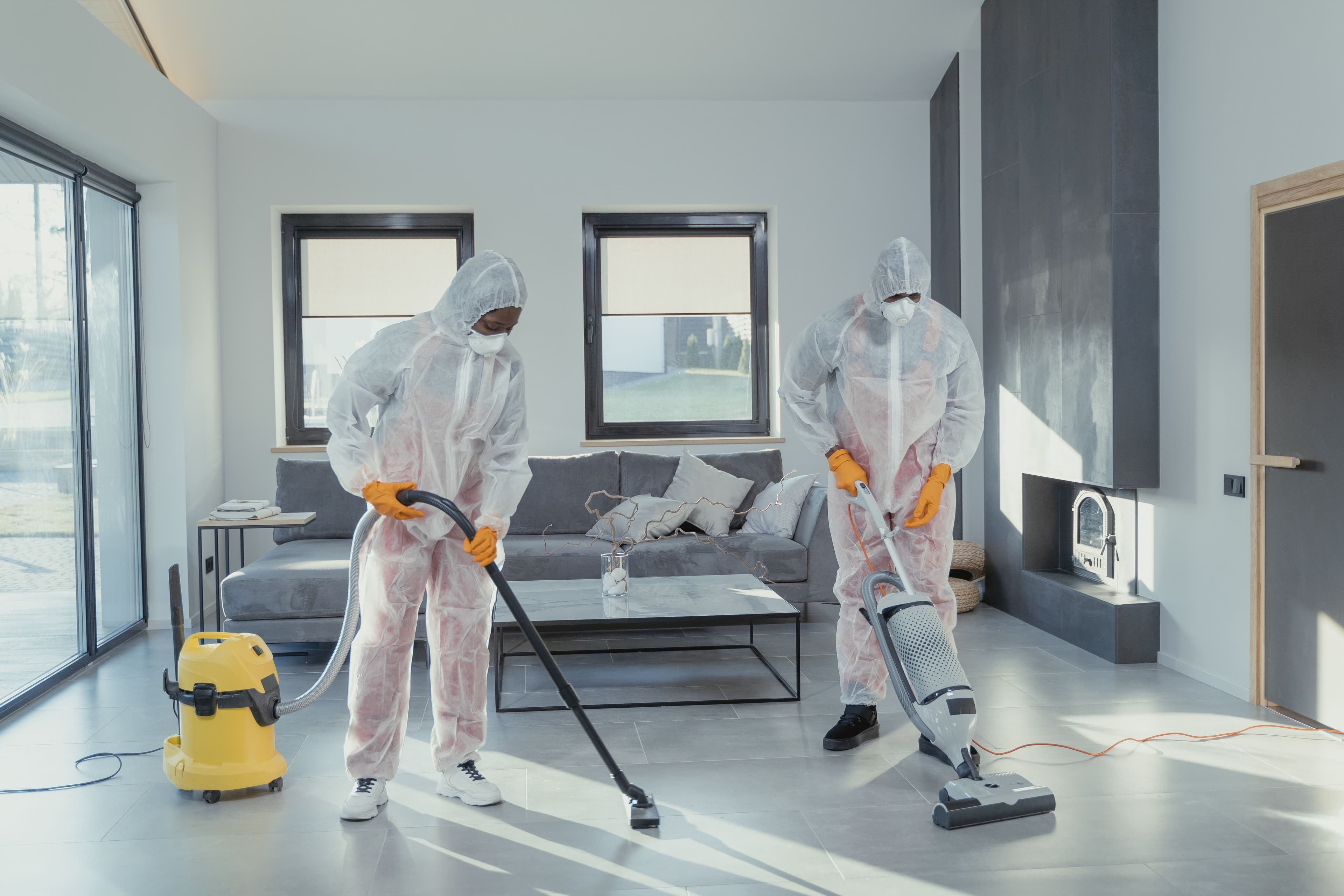 Wood Buffalo Cleaning crew standing in an industrial warehouse
